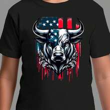 Camisetas Infatil Básica Masculina Casual Confortável Gola Redonda Boi America