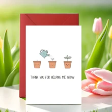 1Pc Thank You For Helping Me Grow, Fun Cards, Creative Cards, Greeting Cards, Graduation Cards, Mother's Birthday Gifts, Teacher's Day Gifts, Thank You Teachers, Thank You Cards, Small Business Supplies, Thank You Cards, Cards, Whimsical Items, Gift Cards - Multicolor - View 3