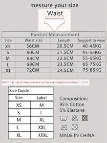 6条装女士彩色运动简约内裤，ins风简约风格内裤，中腰日式黑白灰女士三角裤 - 彩色 - 查看 5