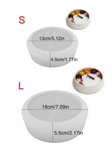 1 个超大圆形储物碗硅胶模具 - 多功能花盆、蜡烛罐、空气植物容器、鱼缸微型景观、业余爱好者礼物、石膏装饰、树脂和混凝土模具，适用于创意项目 - 白色矽膠模具 - 查看 2