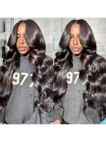 40 Inches 250% Density Lace Front Wig Human Hair Body Wave 5x5 Closure Glueless Wigs Transparent Swiss Lace 200% Density 13x4 Lace Front Wigs Human Hair Pre Plucked With Baby Hair For Women Natural Black - Natural Black - 查看 9