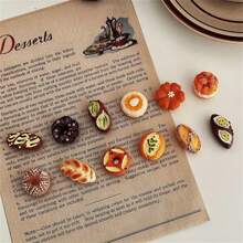 12 piezas Adornos decorativos vintage de la serie de pan, calcomanías plásticas para taquillas, para oficina/cocina, sin necesidad de electricidad, regalos perfectos para días festivos