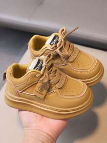 1 Pair Kids Lightweight & Non-Slip Casual Fashionable Breathable Hook-And-Loop Sports Shoes, Suitable For Spring And Autumn
