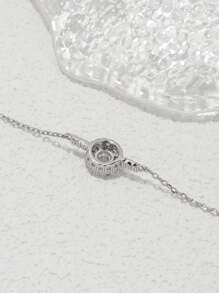 1pc Elegant & Cute S925 Sterling Silver Hollow 5-Pointed Star Chain Bracelet, Suitable For Women Everyday Or Holiday Wear