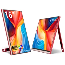 Veout Monitor portátil de 16", IPS, 1920 x 1200P, con USB-C, Freesync para juegos con soporte, disponible en cuatro colores, ultrafino de 0,3", ideal para viajes y oficina.