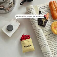 1 件/6 件/20 件新奇 3D 食品设计冰箱贴，装饰性彩色冰箱贴纸磁性粘贴纸批发 - 彩色 - 查看 8