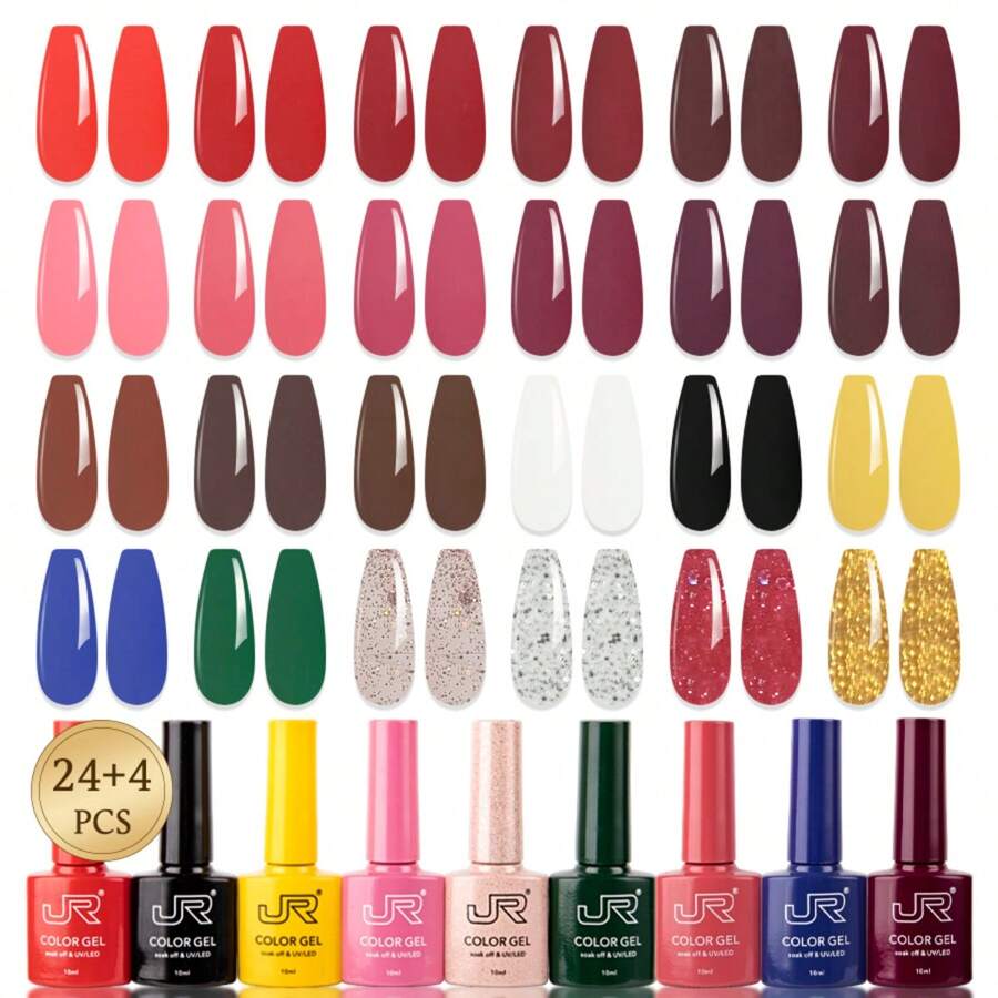 Estuche De 28pcs Gel Semipermanente JR 10ml Uñas - GAMA B - Ver 1
