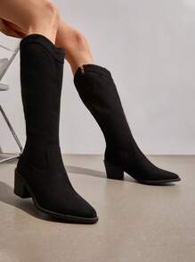 Women's Dkb212 Western Boot - Black-sUEDE - View 2
