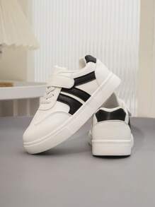 Children Girls' Spring 2025 New Arrival Colorblock Sport Skid-Proof Sneakers, Suitable For Spring And Autumn - White - View 3