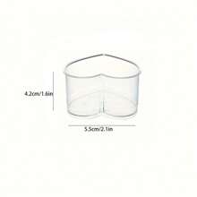 Heart Shaped Dessert Cups With Spoons Mini Plastic Dessert Shooter Cups Transparent Container Box Love Food Storage Box For Wedding Parfait, Cheesecake, Mousse, Appetizers, Jello Shot And Puddings Disposable Or Reusable (Optional 5 Pcs Spoons Set)