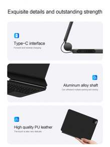 带背光和智能触控的磁性键盘，兼容 iPad Pro 11 英寸/12.9 英寸、iPad Air 5th/6th、iPad 10th 10.9 英寸（2018-2022 年），多语言（阿拉伯语、西班牙语、德语、法语、日语） - 黑色[德語] - 查看 5