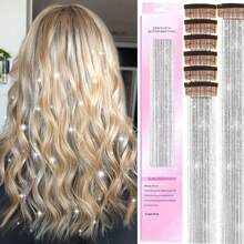 6 Stücke glänzende Haarmetall Band Clip Perücken Stück Glitzer Band Haar Party Fokus Delikates Auffälliges Geschenk Schönes Haaraccessoire Geschenk für Mädchen