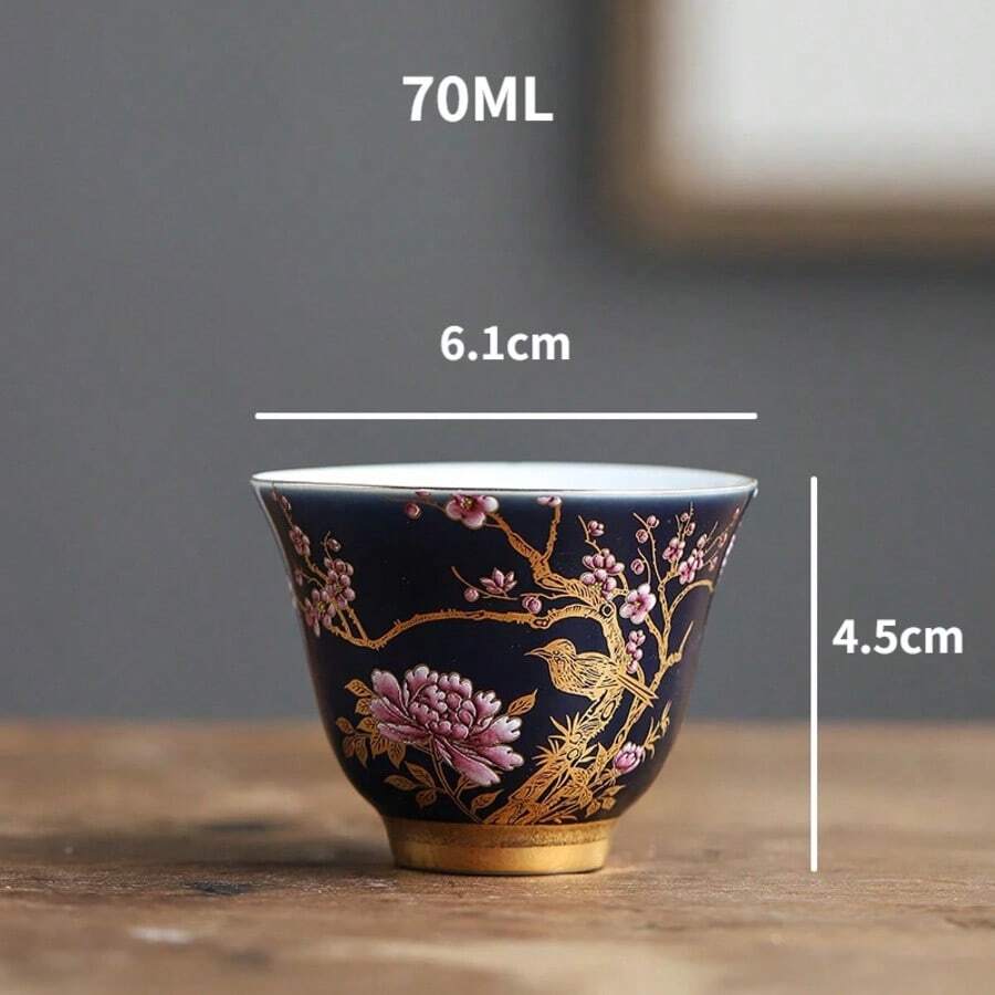Blue Gold Painted Teacups For Home Use Single Master Cup Creative Hand-Painted Magpie Tea Cup Set