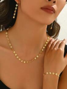 1 Set Vintage Metallic Tassel Linked Elegant Jewelry Set, Suitable For Matching Spring And Summer Outfits