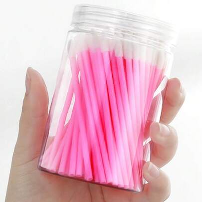 100pcs/50pcs Professional Lip And Eyelash Brushes - High Quality Disposable Lip Brushes, Disposable Lip Applicators - Lipstick Brush, Lip Gloss Makeup Brush, Makeup Tool Set, Ultra-Fine Micro Brush Head, Suitable For Precise Lash Extension And Gentle Makeup Removal - Makeup Tools