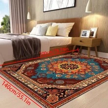 [Crystal Velvet 700g/㎡ Dotted Bottom 5mm Thickness] 1 Piece Bohemian Style Solid Color Carpet, Soft & Anti-Slip Washable Indoor & Outdoor Carpet For Living Room, Bedroom, Kitchen, Office, Home Decor Floral Entrance Rug, Large Size Minimalist Carpet