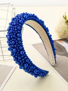 1pc Handmade Baroque Sponge Pearl Hairband, Luxury Fashion Headband, Suitable For Formal Events