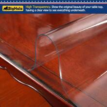 PVC Clear Table Protector - Multisize Thick Transparent Plastic Desk Cover, Rectangular Night Stand, Office & Computer Desk, Sofa Table, Small Desk Protector - Transparent-1.0mm - View 7