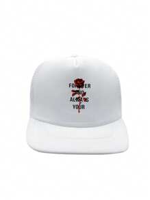 1pc Trucker Hat Flower Printing Unisex Sponge Cap Snapback Hat For Men Women Mesh Baseball Cap Adjustable Wide Brim Sun Hats Summer Flat Bill Hats