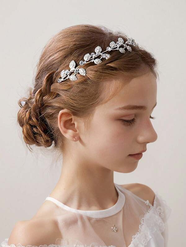 1 Pezzo Raffinato Copricapo Nuziale Vintage Con Intarsi Di Strass, Corona Stile Mori In Foglie D'oro E Fiori, Accessorio Per Capelli Adatto Per Abbigliamento Quotidiano, Feste, Balli, Fotografia, Regalo Ideale Per Ragazze