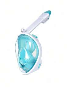 1 Set Full Face Snorkel Mask, Comes With 1 Pair Of Ear Plugs, Utilizes Latest Dry Top System, Foldable 180 Degree Panoramic Snorkel Mask With Camera Mount, Breathing, Anti-Leak And Anti-Fog Adult Snorkeling Gear, Beach Essentials, Beach Accessories, Pool Float