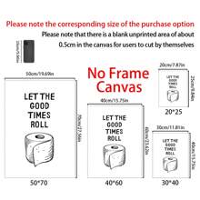 1pc Funny Toilet Print, Bathroom Wall Art, Let The Good Times Roll, Bathroom Humor Print, Cute Bath Decor, Bathroom DIGITAL DOWNLOAD ,Minimalist Home Wall Art, Gift,Home Wall Decoration, Bedroom, Living Room, Kitchen, Bathroom, Cafe, Dormitory Wall Art Canvas Poster Gifts Birthday Graduation Kitchen Decor - 1pc - View 3