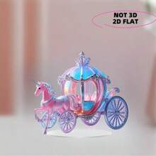 1 Stück 2D Kutsche Dekoration aus bemaltem Acrylglas Kunst Dekoschild, geeignet für Hochzeitsdekoration an Fenstern, Wänden, Veranda, Klassenzimmer, Zuhause, Räumen, Höfen und Gärten, als Geschenk für Familie und Freunde passend