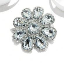 新款夸张亮水滴花大戒指可调节开口设计结婚礼物新娘个性超大时尚水钻戒指