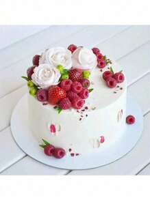 1/5pcs White Round Cake Board Corrugated Cardboard Cake Base For Bakery Baking Cake DIY Dessert Wedding Celebration Birthday Banquet Snack Board Cupcake Display Food Tray Theme Party Cake Decoration Supplies