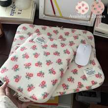 1PC Korean New Plush Cute Flower IPad Tablet Bag With Ins Style 11/13 Inch Laptop Storage Protection - Multicolor - View 5
