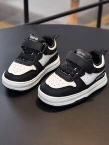 1 双时尚休闲婴儿车鞋，幼儿女童运动鞋，适合婴儿和幼儿春秋季户外穿着，轻便防滑男童白色婴儿车鞋 - 黑色 - 查看 5