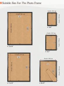 1pc Classic - Style Picture Frame In 5 Sizes (12x16, 11x14, 8x10, 5x7, 4x6 Inches) And 3 Elegant Colors (Matte Black, Milky White, Light Brown Wood - Toned) - Ideal For Living Room, Bedroom & Study Decor - Multicolor - View 5