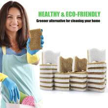 24-Pack Natuurlijke Keuken Sponzen - Composteerbare Cellulose En Kokosnoot Scrubber Sponzen - Snel Drogende Afwas Sponzen