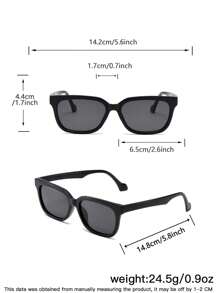 1 PC Men's Fashion Eyewear Acrylic Basic Classic Casual Rectangle Black Glasses For Holiday Outings, Outfits And Holiday Gifts