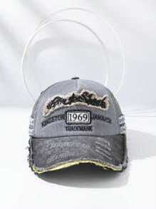 1 Stück Baseballkappe im abgenutzten Vintage-Stil mit besticktem Buchstaben