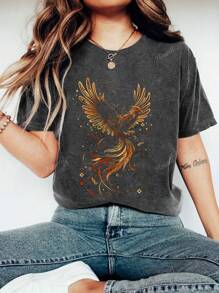T-shirt casual à manches courtes col rond pour femmes