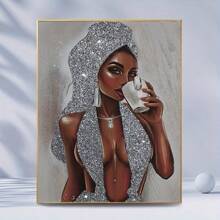 1pc 30x40cm DIY 5D Diamond Painting Kit - Elegant Woman With Glamorous Attire, Full Drill Round Acrylic Diamonds, Frameless Mosaic Art Embroidery Cross Stitch For Sophisticated Wall Decor, New Diamond Painting Kits