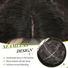 Megito Curly Hair Topper 20inch Natural Curly Hair Toppers For Women With Thinning Hair Lightweight & Breathable Wiglets For Thinning Hair Full Coverage Hair Topper Perfect For Daily Use, Styling, Cosplay - 棕色 黑色 - 查看 3