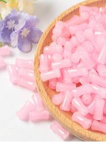 50 件小竹节珠，DIY 手链项链配件，玻璃和玉石仿竹珠