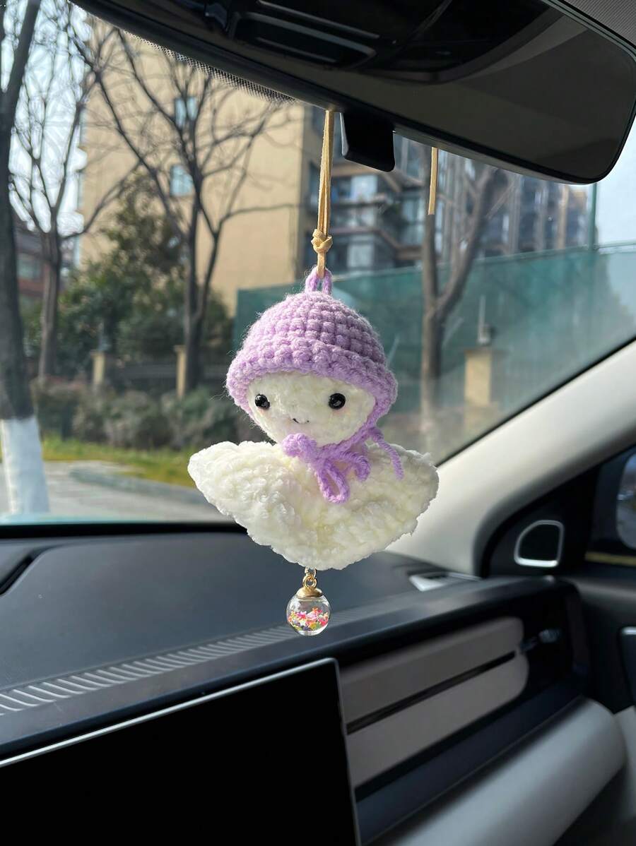 可爱的汽车吊饰，毛绒后视镜挂饰 - 彩色 - 查看 1