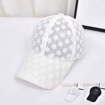 1pc Stylish Lace Breathable Baseball Cap