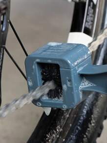 1pc MTB Bicycle Chain Cleaning Brush, Plastic Chain Gear Trash Wheel Brush, Portable Bicycle & Motorcycle Cleaning Tool, Rim & Tire Care - Grey - View 1