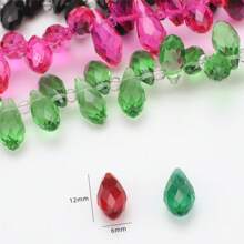 约95颗5*8毫米水滴形玻璃珠，彩色镀AB彩DIY饰品吊坠，适用于手工配件、鞋子、包包、发饰、节日礼物、生日礼物等。 - 5*8mm橫孔水滴 - 查看 3