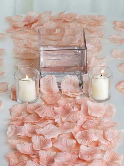 1000pcs Artificial Fabric Rose Petals, Suitable For Romantic Wedding Decoration, Bedroom Decoration, Wedding Aisle, Wedding Guest Tables, Wedding Room Decoration, Birthday Party Decoration