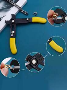 1件装珠宝制作链条钳 - 铆接式手动包链开合工具、DIY切割器、无齿夹钳、可调节迷你剥线钳，用于链条安装和改装 - 彩色 - 查看 4