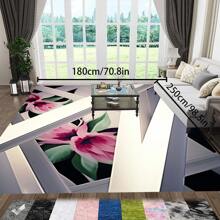 [Crystal Velvet 700g/㎡ Dotted Bottom 5mm Thickness] 1 Piece Bohemian Style Solid Color Carpet, Soft & Anti-Slip Washable Indoor & Outdoor Carpet For Living Room, Bedroom, Kitchen, Office, Home Decor Floral Entrance Rug, Large Size Minimalist Carpet