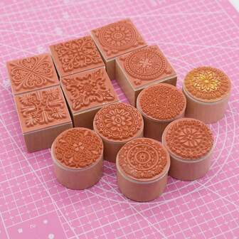 Baroque Clay Stamp Polymer Clay Tool Square Round Mandala Lace Texture Press Emboss For Pottery Rubber Stamp Diy Clay Jewelry Tool