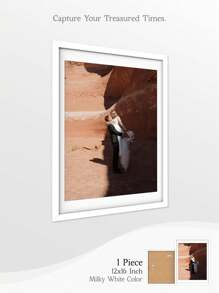 1pc Classic - Style Picture Frame In 5 Sizes (12x16, 11x14, 8x10, 5x7, 4x6 Inches) And 3 Elegant Colors (Matte Black, Milky White, Light Brown Wood - Toned) - Ideal For Living Room, Bedroom & Study Decor - Multicolor - View 24