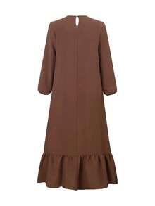 Women's Casual Simple Solid Color Arabic Kaftan - Brown - View 2
