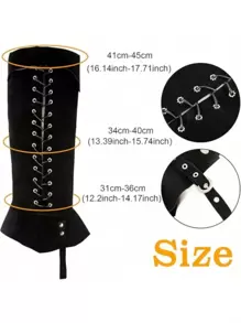 1 Pair Pirate Boot Covers, Medieval Renaissance Steampunk Style Boot Tops Suitable For Halloween Costume, Cosplay, Renaissance Faire - Black a - View 2